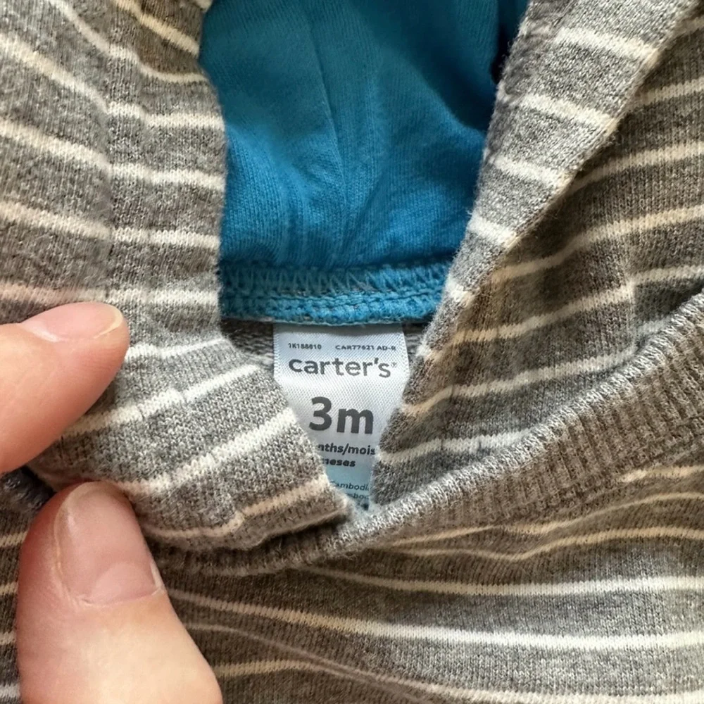 Carters baby boy hooded Dinosaur Onesie - romper size: 3mo